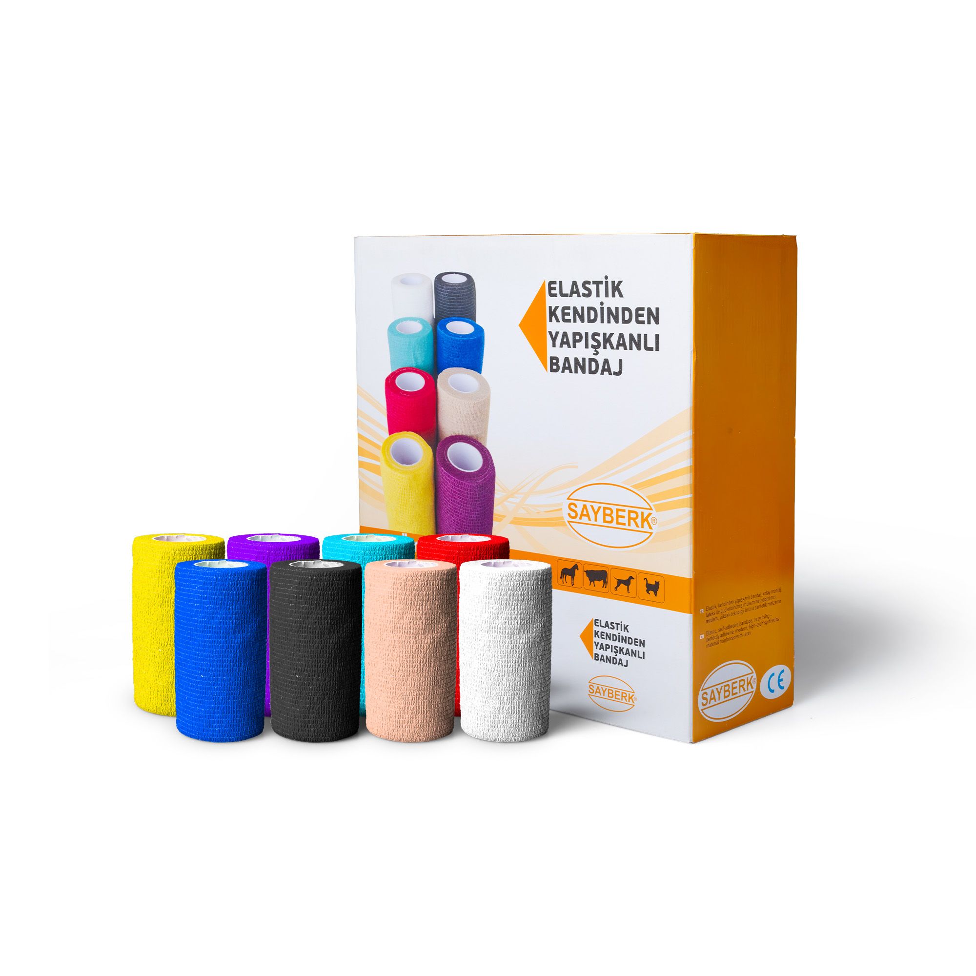 Elastik Yapışkanlı Coban Renkli Bandaj 10 cm x 4,5 mt Kırmızı Koban 2